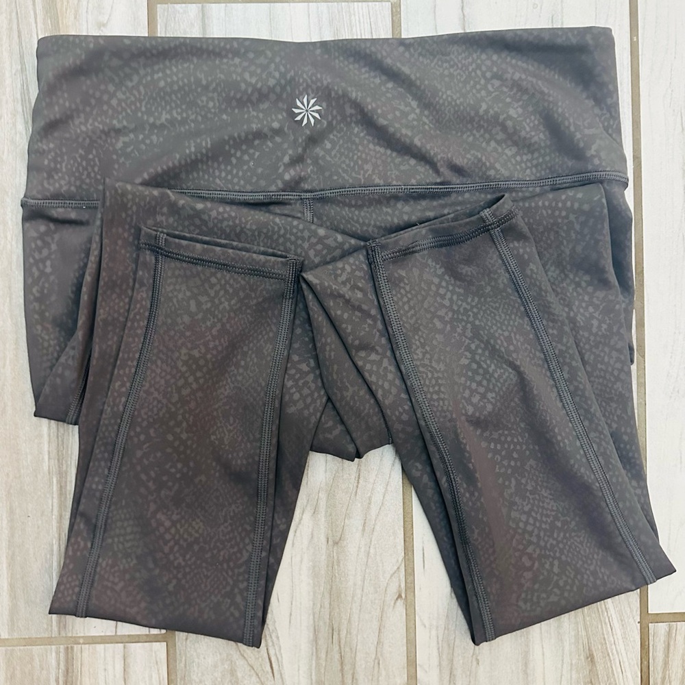 Athleta, Ultimate Stash Pocket, Grey Snake Print leggings, Medium